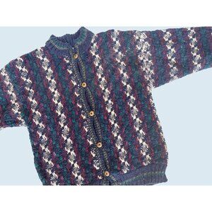 World Class, Inc Vintage Full Button Wool Oversized Sweater Sz L